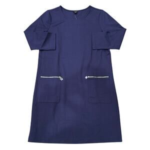 NWT Ann Taylor Women's 3/4 Sleeve Shift Dress Navy Size S